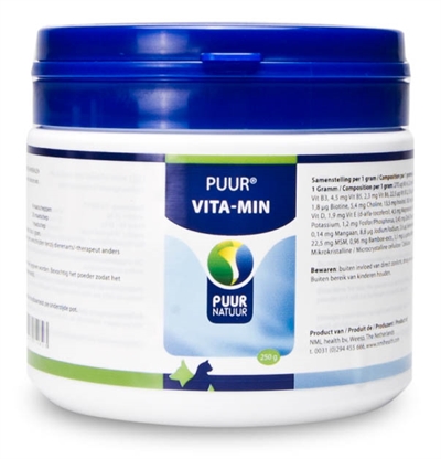 PUUR\u0020NATUUR\u0020VITA\u002DMIN\u0020\u0028VITAMINEN\u0020EN\u0020MINERALEN\u0029\u0020HOND\u0020EN\u0020KAT\u0020250\u0020GR