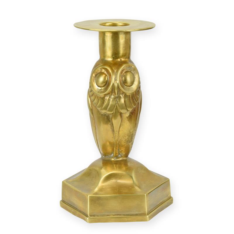 Bronzen\u0020art\u0020deco\u0020kandelaar\u0020van\u0020een\u0020uil