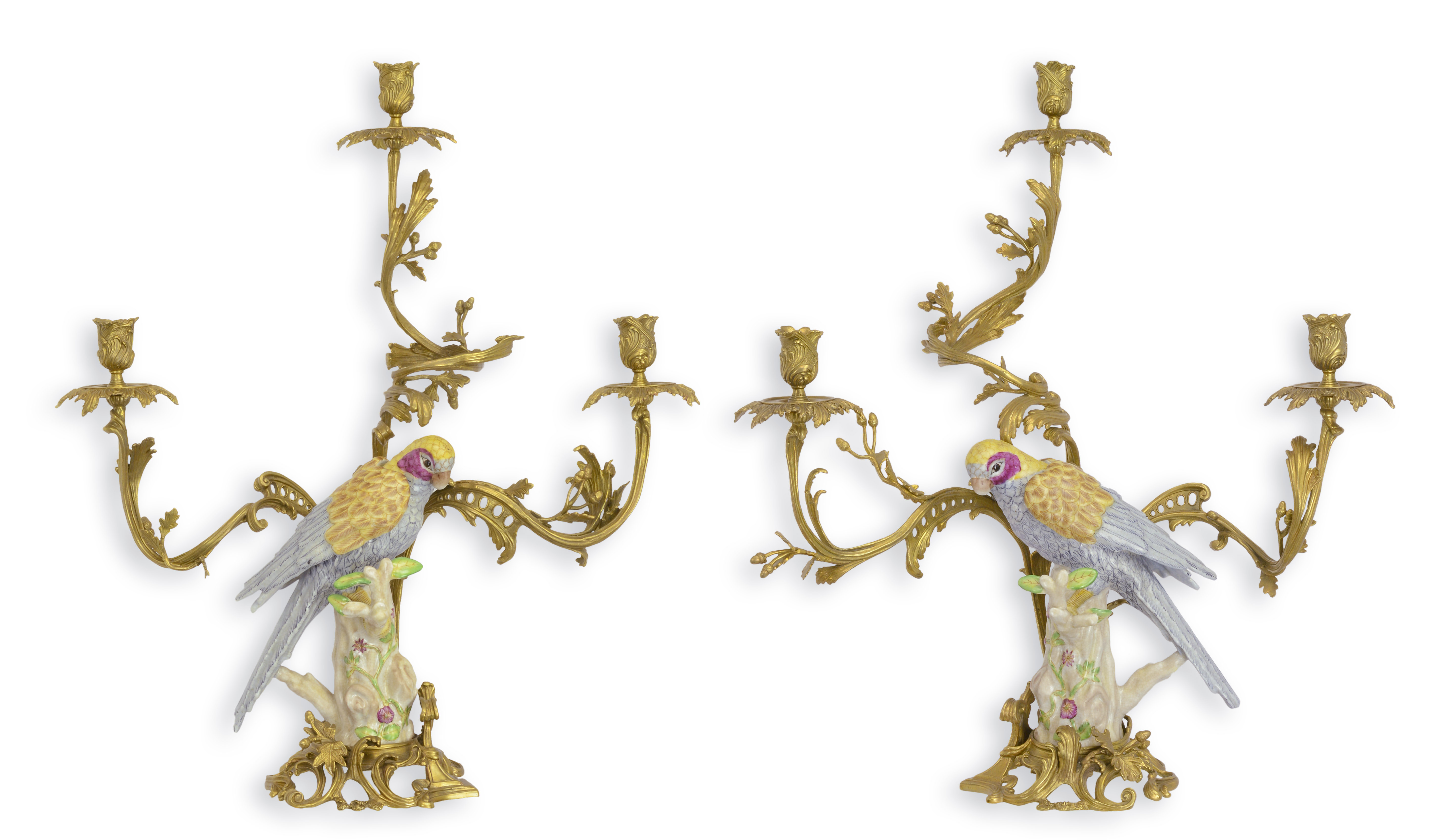 A\u0020PAIR\u0020BRONZE\u0020MOUNTED\u0020PORCELAIN\u0020PARROT\u0020CANDLE\u0020HOLDER