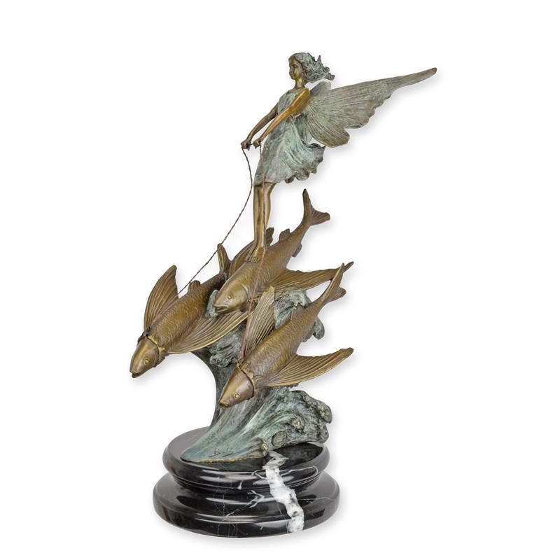 A\u0020BRONZE\u0020SCULPTURE\u0020O\u0020AN\u0020FAIRY\u0020TAMING\u0020SOME\u0020FISH