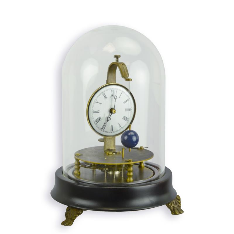 A\u0020MECHANICAL\u0020TABLE\u0020CLOCK\u0020UNDER\u0020GLASS\u0020DOME