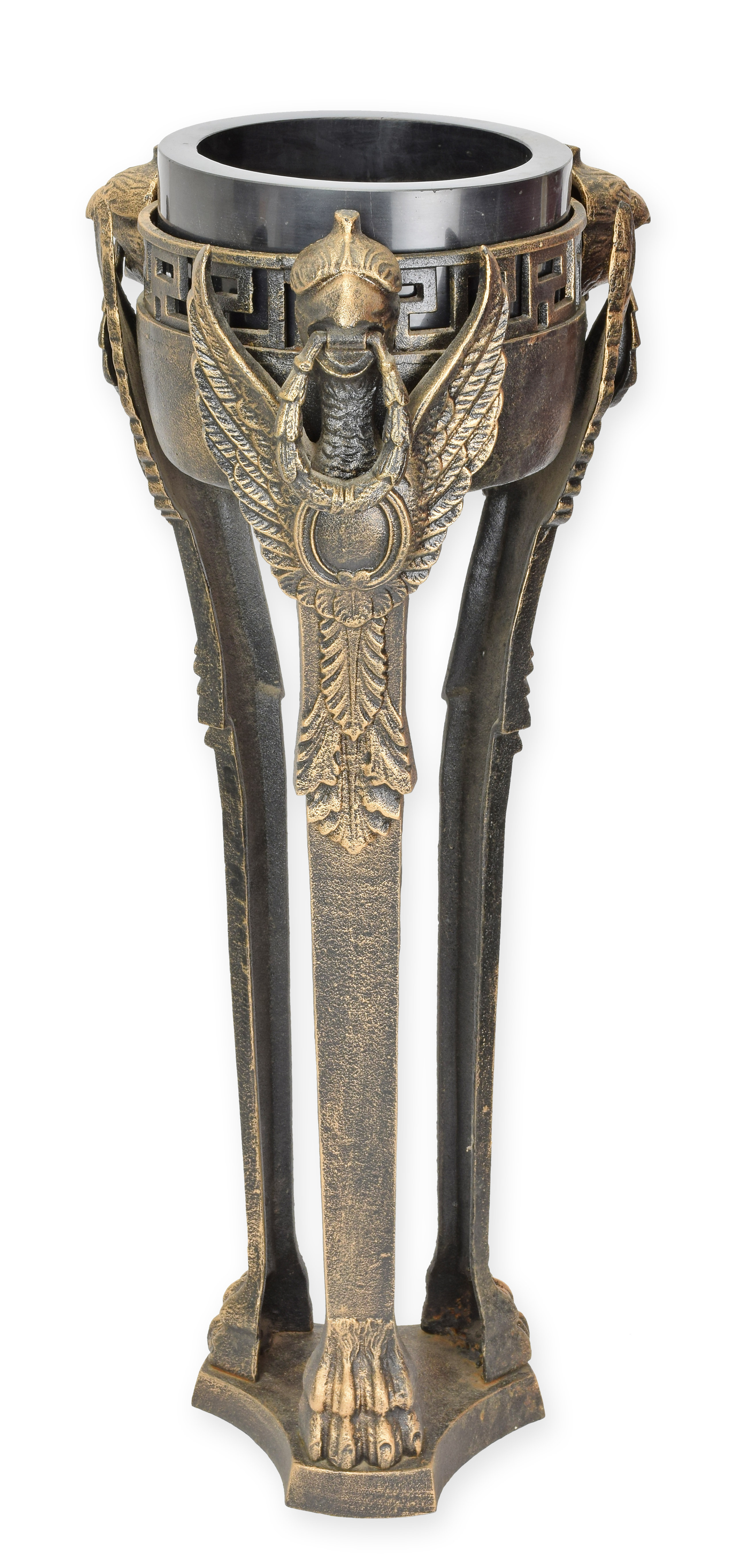 A\u0020CAST\u0020IRON\u0020GRIFFIN\u0020MOUNTED\u0020PLANTER\u0020ON\u0020STAND