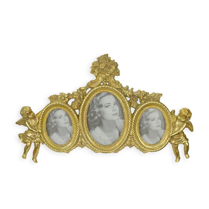 A\u0020RESIN\u0020TRIPLE\u0020PHOTO\u0020FRAME\u0020FLANKED\u0020BY\u0020PUTTI