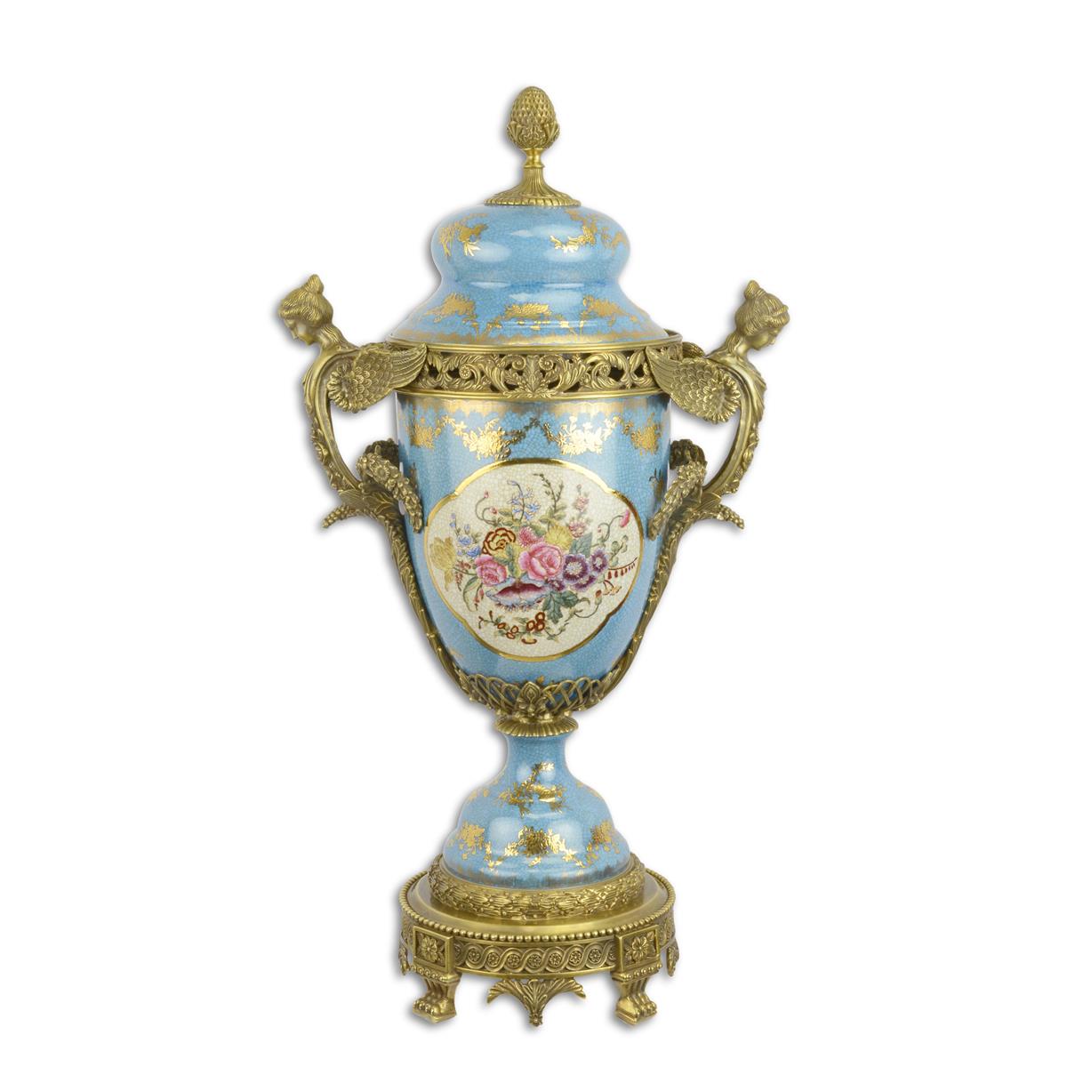 Bronzen\u0020urn\u0020van\u0020blauw\u0020geslepen\u0020porselein\u0020en\u0020deksel