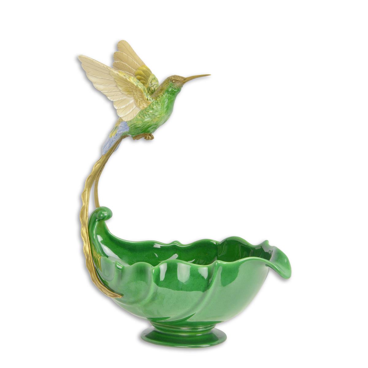 Bronzen\u0020kolibrie\u0020plantenbak\u0020van\u0020porselein
