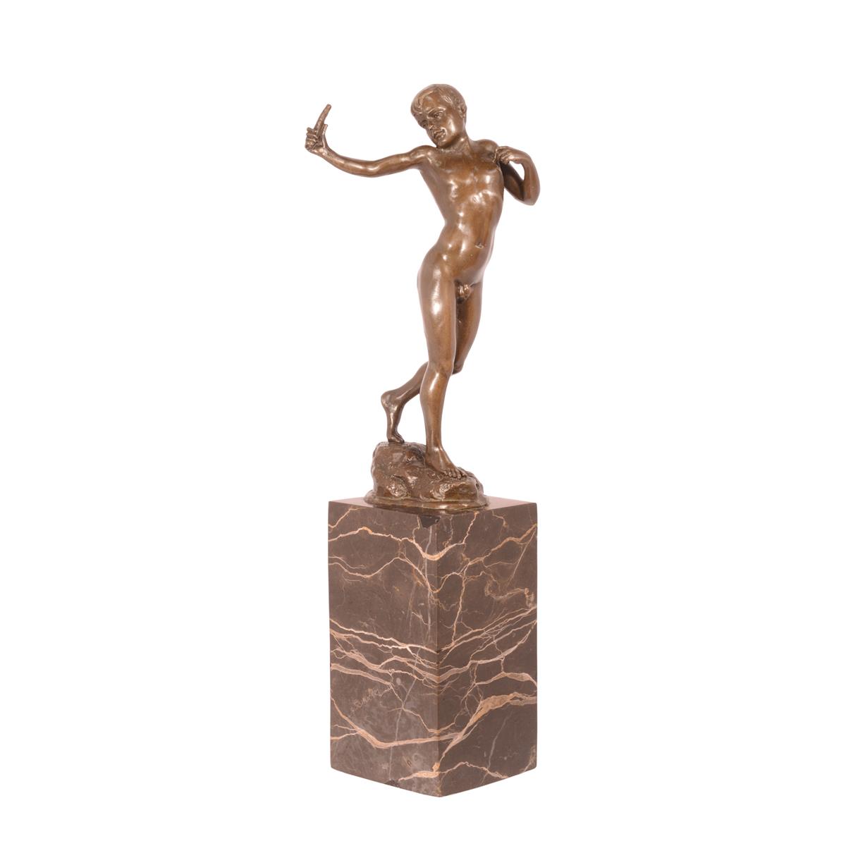 A\u0020BRONZE\u0020SCULPTURE\u0020OF\u0020A\u0020BOY\u0020WITH\u0020SLINGSHOT