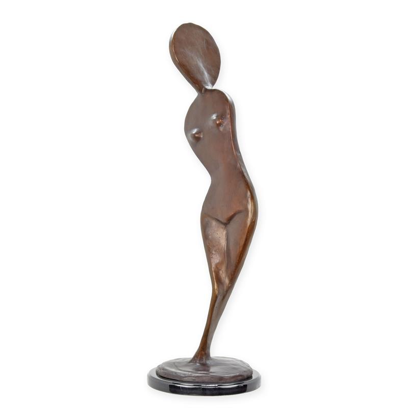 Modernistische\u0020bronzen\u0020sculptuur\u0020van\u0020een\u0020vrouwelijk\u0020naakt