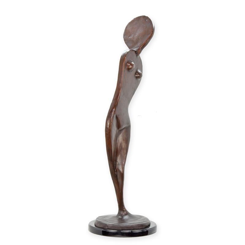 Modernistische\u0020bronzen\u0020sculptuur\u0020van\u0020een\u0020vrouwelijk\u0020figuur