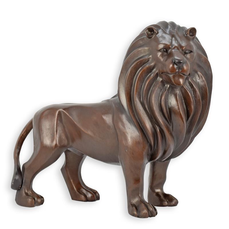 Modernistische\u0020bronzen\u0020sculptuur\u0020van\u0020een\u0020leeuw