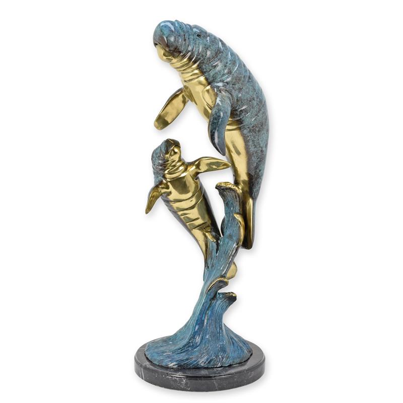 A\u0020BRONZE\u0020SCULPTURE\u0020OF\u0020A\u0020MANATEE\u0020WITH\u0020YOUNG