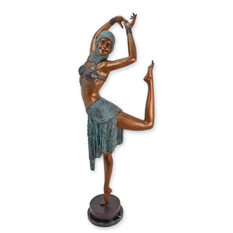 BRONZEN\u0020BEELD\u0020VAN\u0020EEN\u0020ART\u0020DECO\u0020DANSERES\u0020hoogte\u0020166\u0020cm