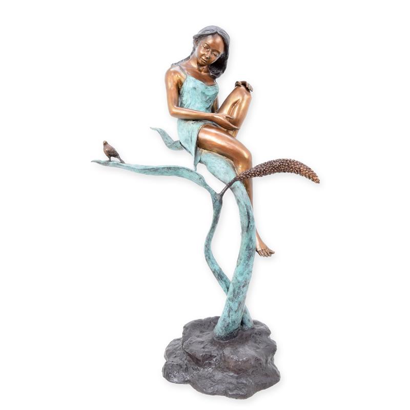 A\u0020BRONZE\u0020SCULPTURE\u0020OF\u0020A\u0020GIRL\u0020SITTING\u0020ON\u0020A\u0020LEAF