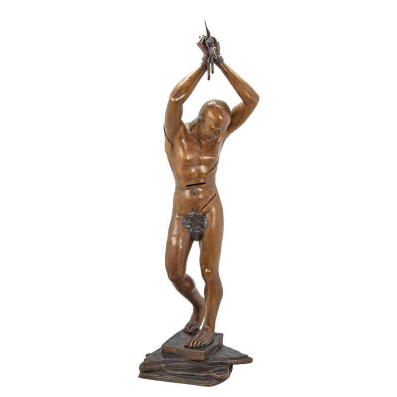 Modernistische\u0020bronzen\u0020sculptuur\u0020van\u0020een\u0020mannelijk\u0020naakt