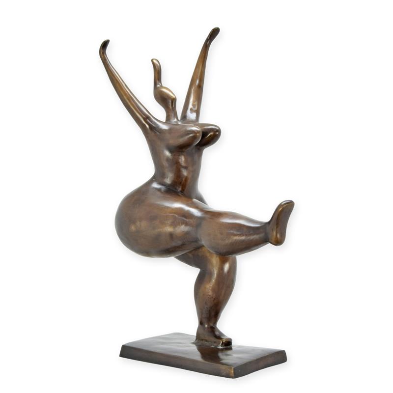 Modernistische\u0020bronzen\u0020sculptuur\u0020van\u0020een\u0020vrouwelijke\u0020danseres