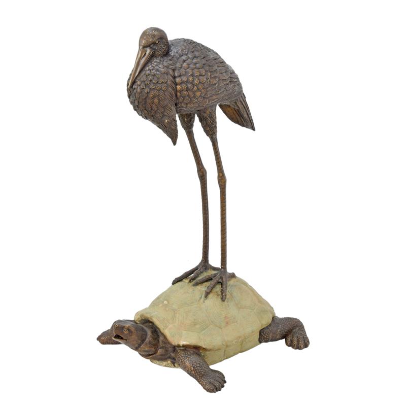 BRONZEN\u0020REIGER\u0020KORTE\u0020NEK\u0020EN\u0020SCHILDPAD\u0020FONTEIN