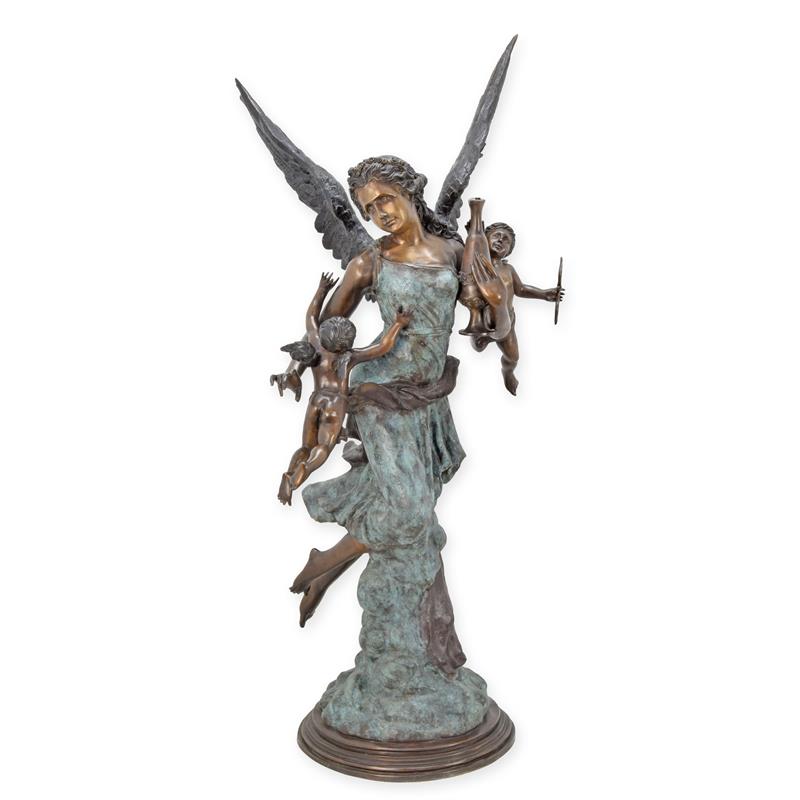 A\u0020BRONZE\u0020SCULPTURE\u0020OF\u0020AN\u0020ANGEL\u0020WITH\u00202\u0020PUTTI