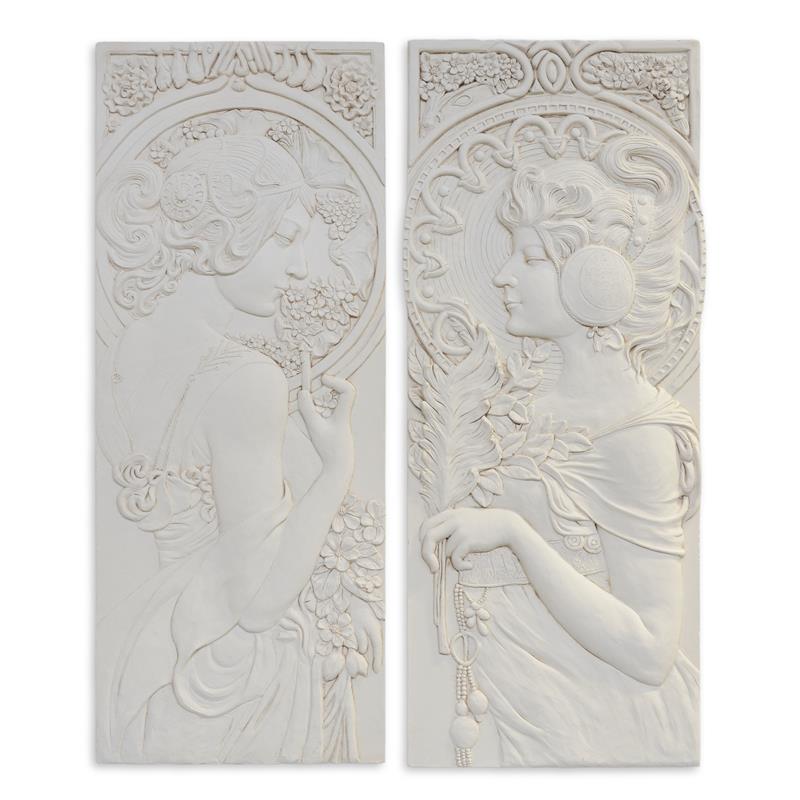Art\u0020nouveau\u0020wandplaten\u0020set\u0020van\u00202\u0020stuks