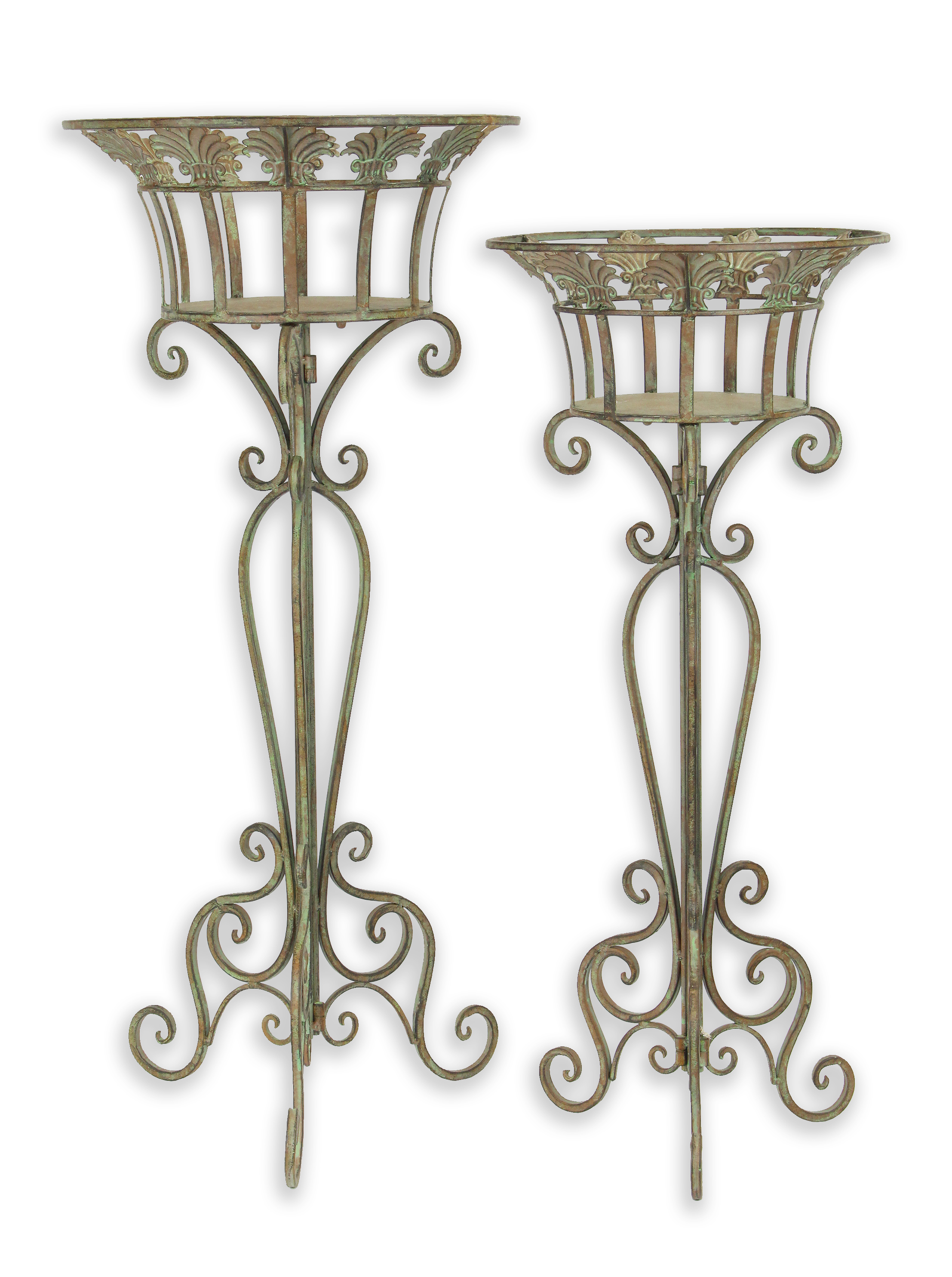 A\u0020PAIR\u0020OF\u0020IRON\u0020PLANTERS\u0020ON\u0020STAND