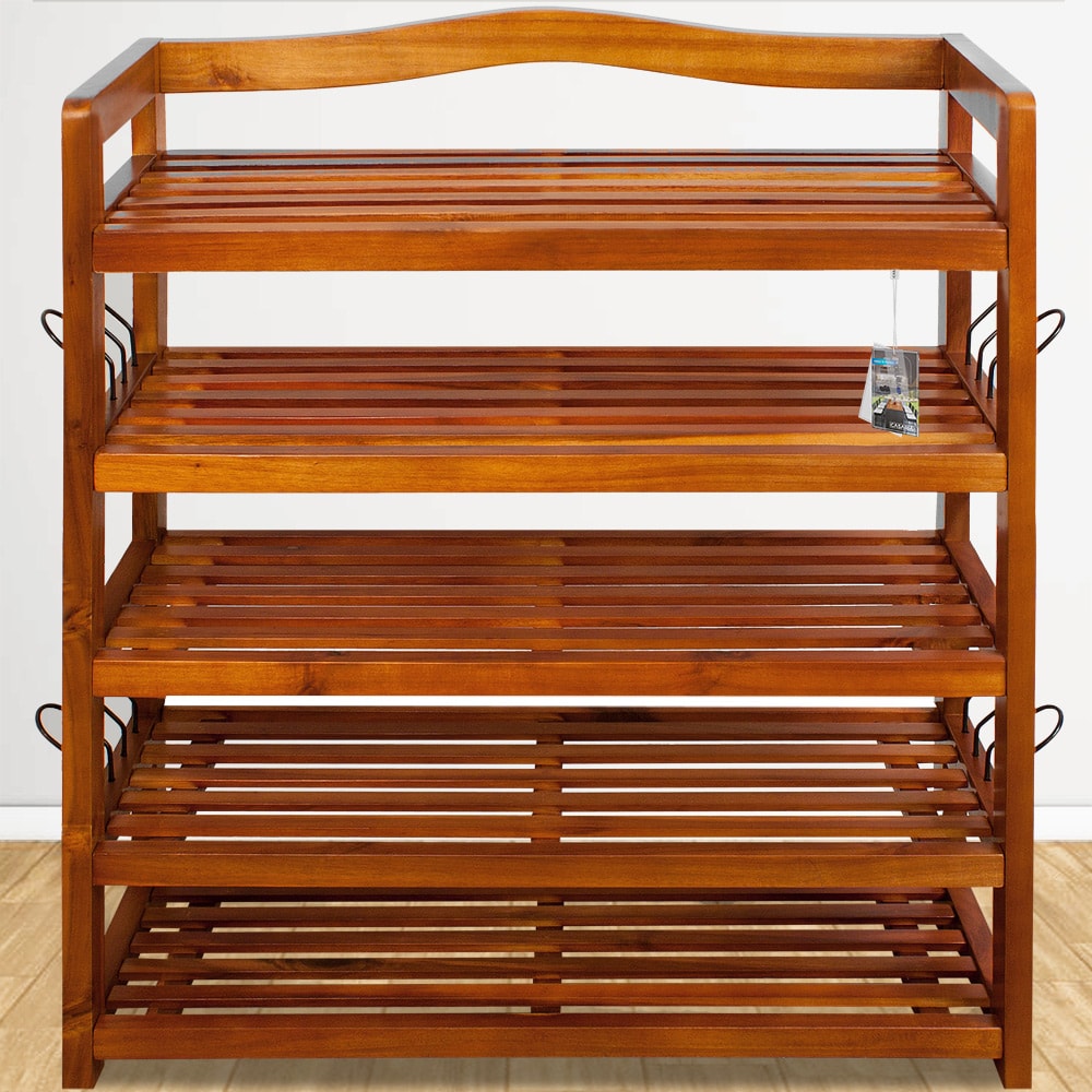 Schoenenrek\u0020Bruin\u0020Acaciahout\u002075x26x82cm