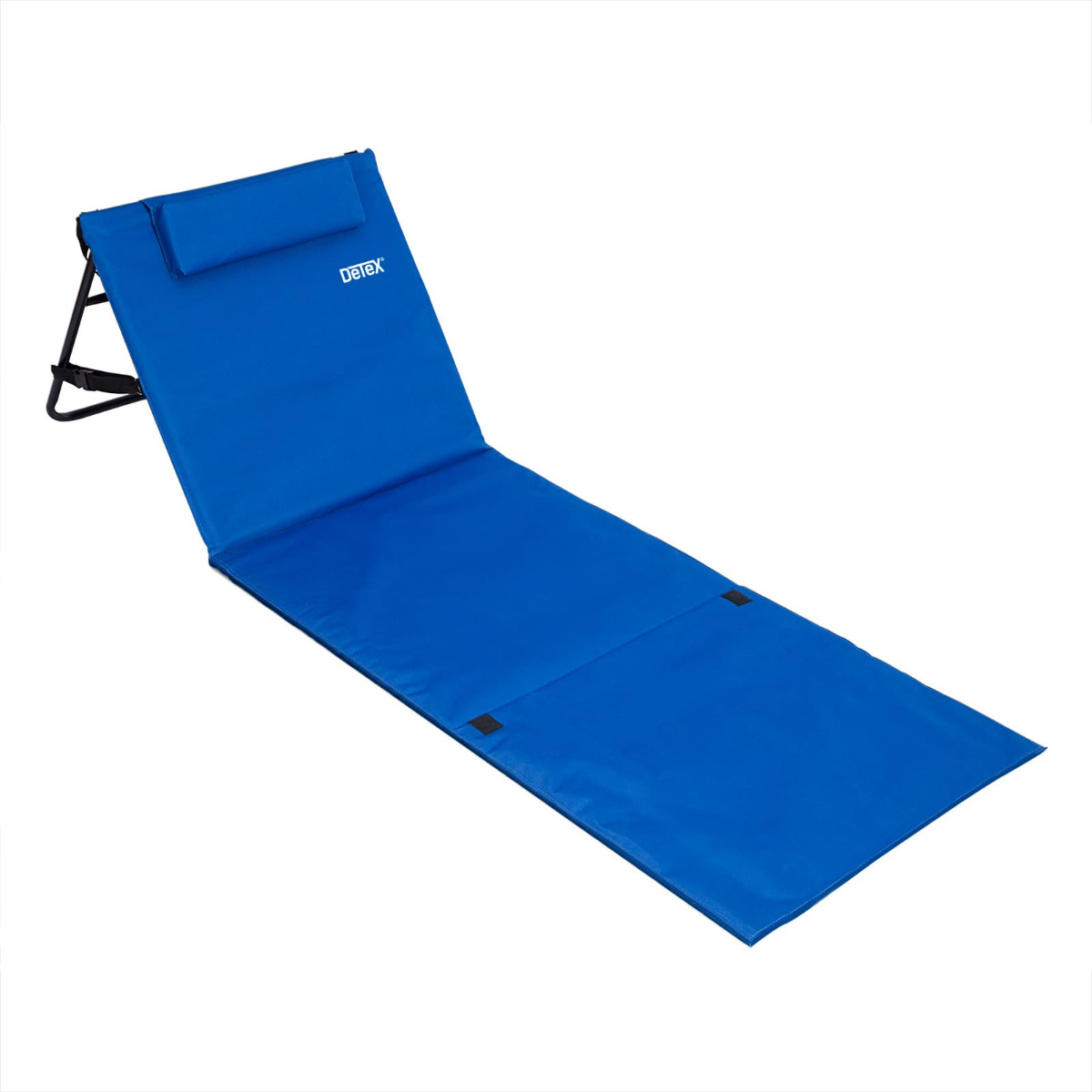 Strandmat\u0020met\u0020Rugleuning\u0020en\u0020Kussen\u0020158cm\u0020x\u002056cm\u0020blauw
