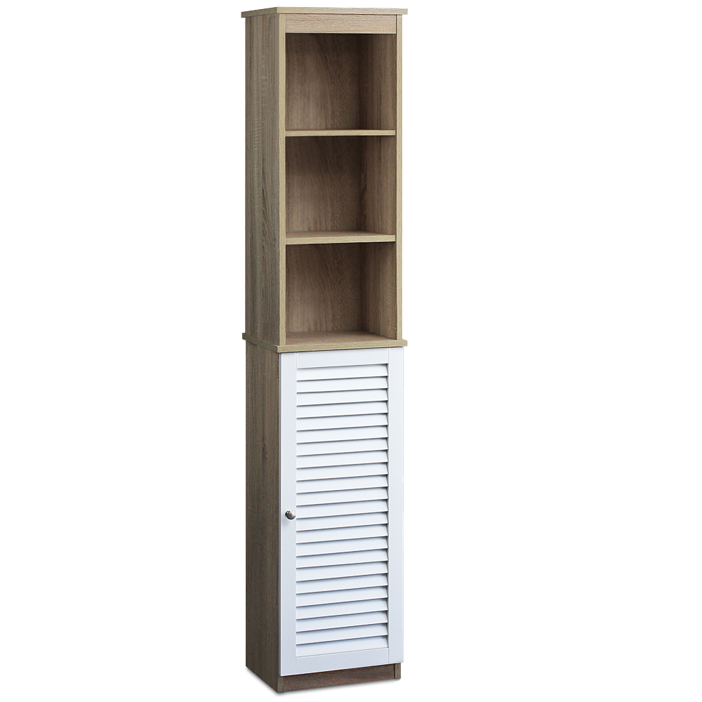 Badkamer\u0020Hoge\u0020Kast\u0020met\u0020170x34x26cm\u0020in\u0020bruin\u002Dwit