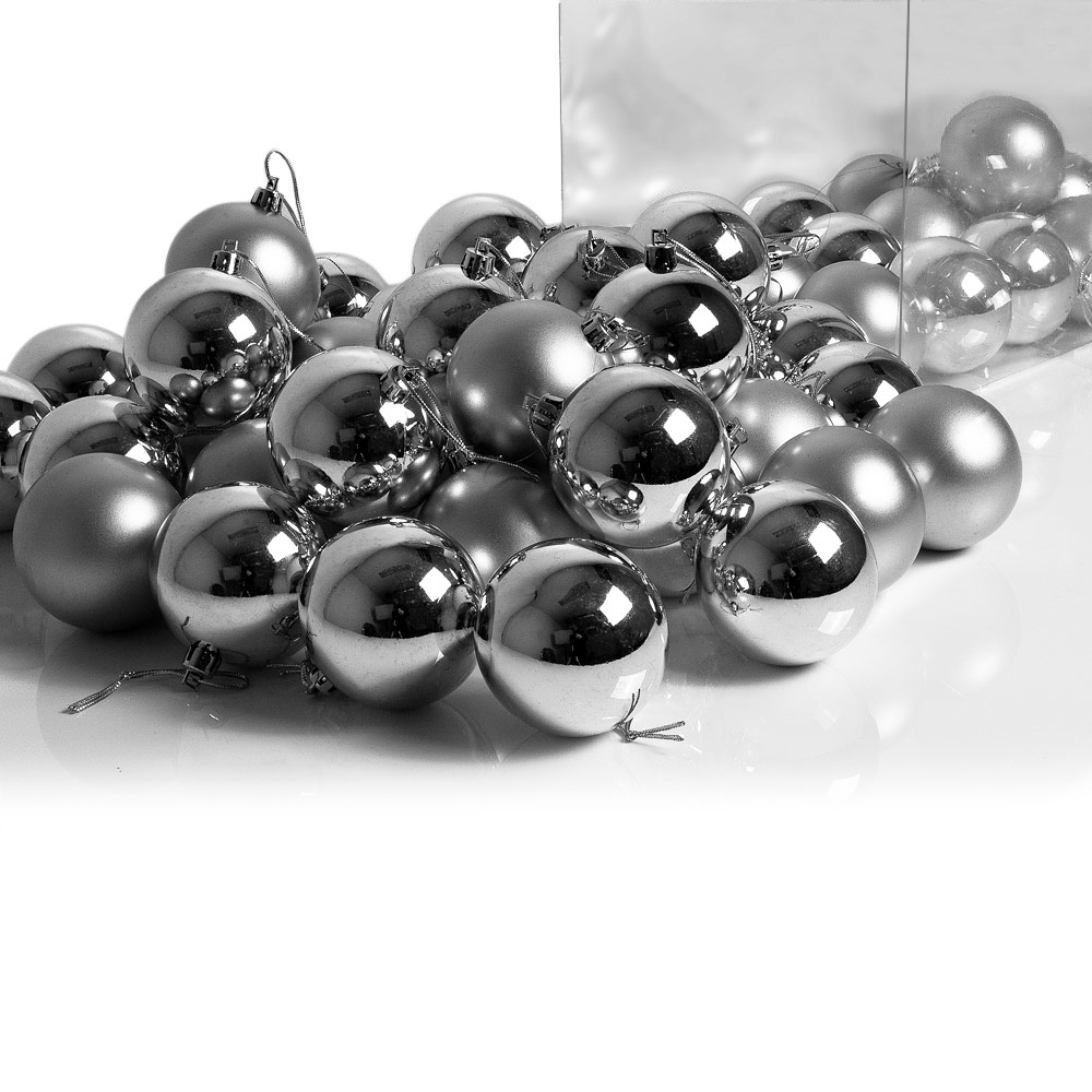 Kerstboomballen\u0020kunststof\u0020kleur\u0020zilver\u0020set\u0020van\u002054\u0020stuks