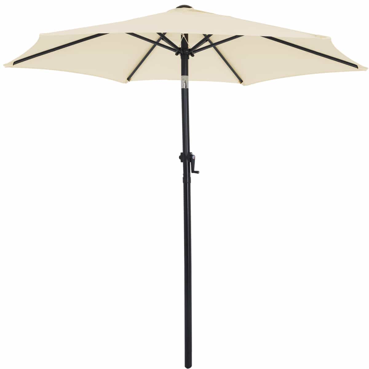 Parasol\u0020Fiji\u0020Beige\u0020\u00D8200cm\u0020UV\u002Dbescherming\u002080\u002B\u0020met\u0020Zwengel