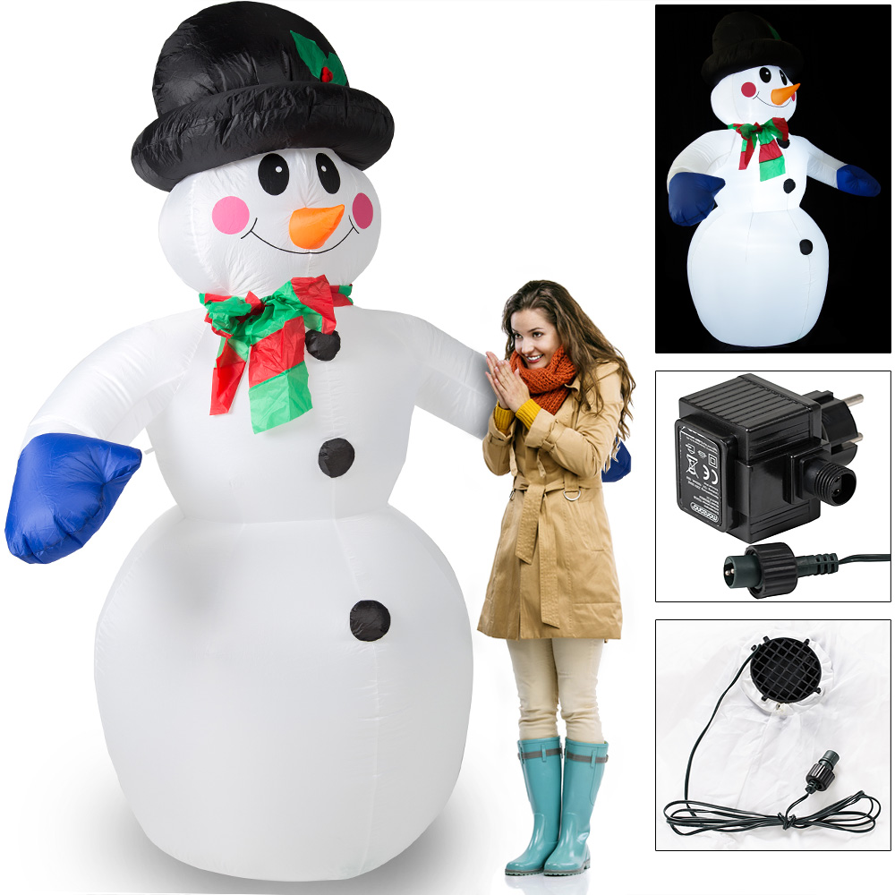Opblaasbare\u0020Sneeuwpop\u0020240cm\u0020hoog\u0020met\u002020\u0020LEDs