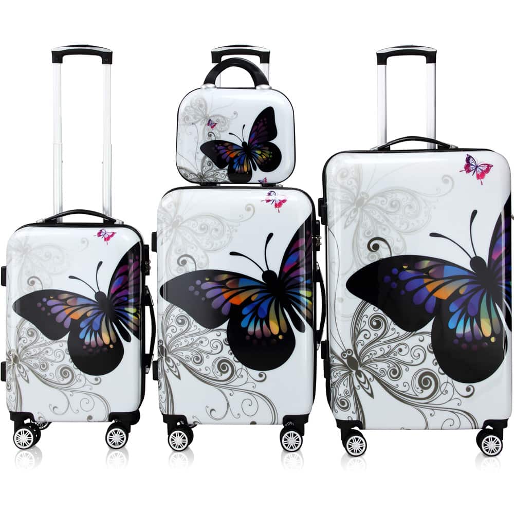 Butterfly\u00204\u002Ddelige\u0020hardcase\u0020kofferset\u0020polycarbonaat\u0020