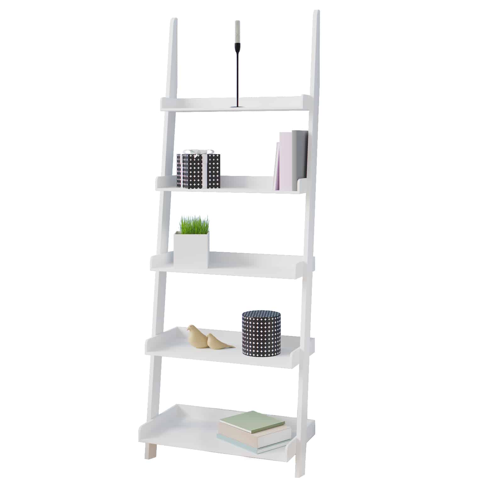 Ladderrek\u0020Wit\u0020met\u00205\u0020Planken\u0020180cm