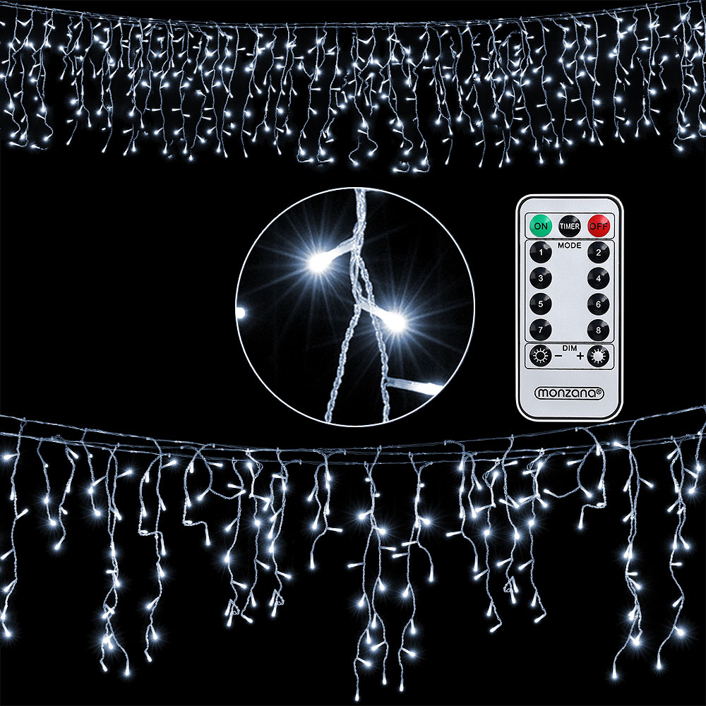 Regenlicht\u0020ketting\u0020LED\u0020Kerstmis\u0020koud\u0020wit\u002010m\u0020met\u0020afstandsbediening