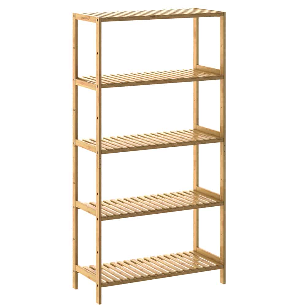 Badkamermeubel\u0020Bamboe\u0020met\u00205\u0020planken\u0020in\u0020hoogte\u0020verstelbaar