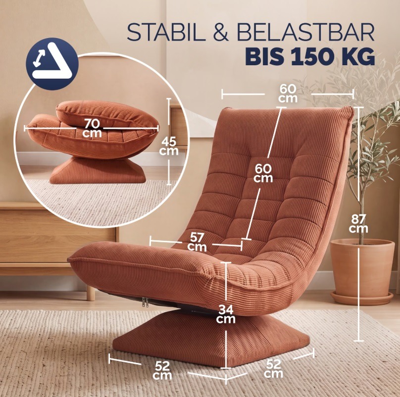 Fauteuil\u0020Aberdeen\u0020terracotta\u0020cordstof,\u00205\u002Dstanden\u0020verstelbaar,\u0020360\u00B0\u0020draaibaar,\u0020opvouwbaar Fauteuil\u0020Aberdeen\u0020terracotta\u0020cordstof,\u00205\u002Dstanden\u0020verstelbaar,\u0020360\u00B0\u0020draaibaar,\u0020opvouwbaar