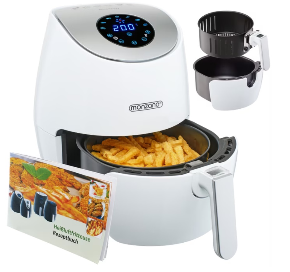 Heteluchtfriteuse\u0020Wit\u0020RVS\u0020Kunststof\u00202,6L\u00201500W