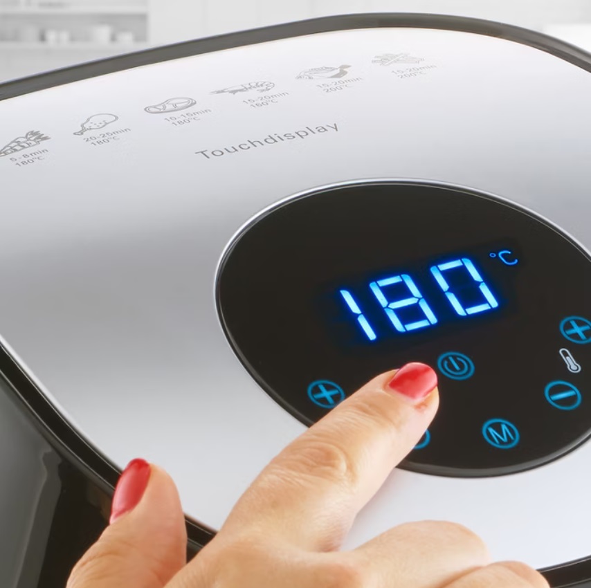 Heteluchtfriteuse\u0020Zwart\u0020RVS\u0020Kunststof\u00202,6L\u00201500W