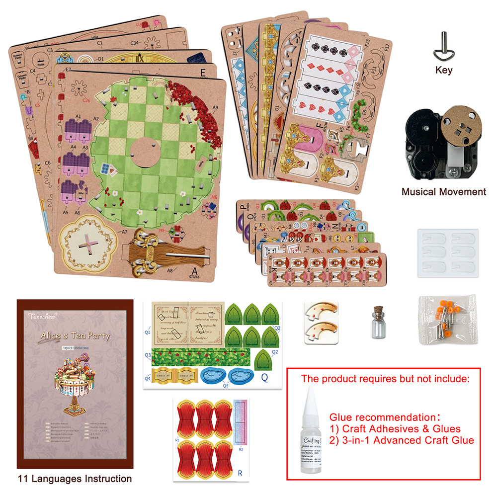 Tone\u002DCheer\u0020muziekdoosje\u0020Alice\u0020Tea\u0020Party\u0020DIY\u0020Modelbouw\u0020Knutselen