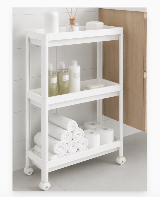 Badkamer\u0020of\u0020keuken\u0020trolley\u002073\u0020x\u002054\u0020x\u002018\u0020cm\u0020kunststof\u0020wit