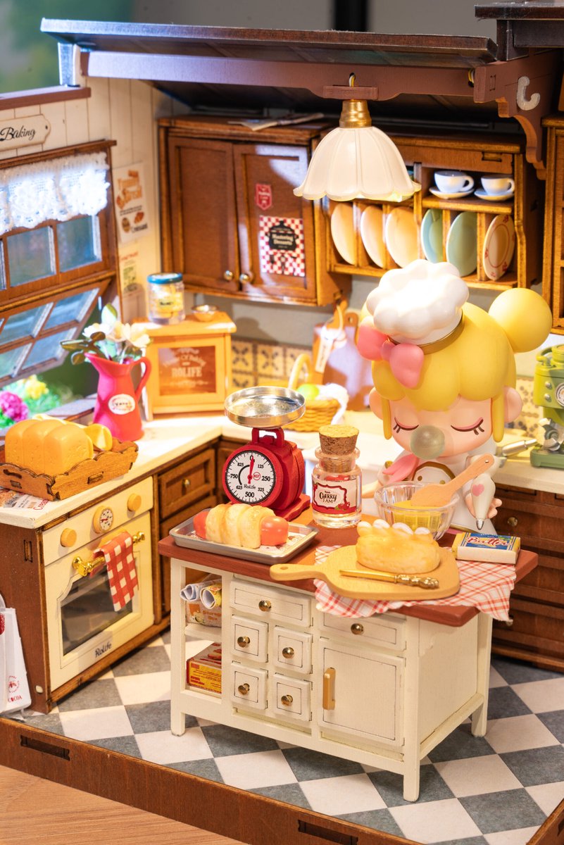 Robotime\u0020Baking\u0020Kitchen\u0020Miniatuur\u0020Bouwpakket\u0020Modelbouw