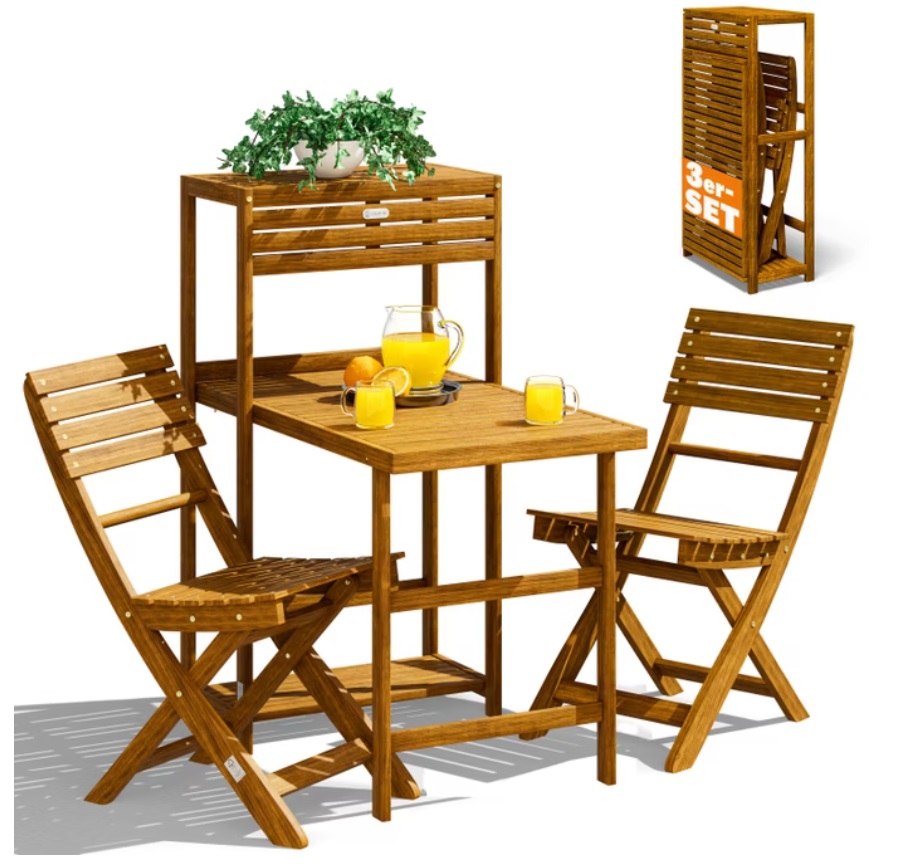 Tuinset\u00203\u002Ddelig\u0020acaciahout\u0020FSC\u0020gecertificeerd\u0020opvouwbaar\u0020