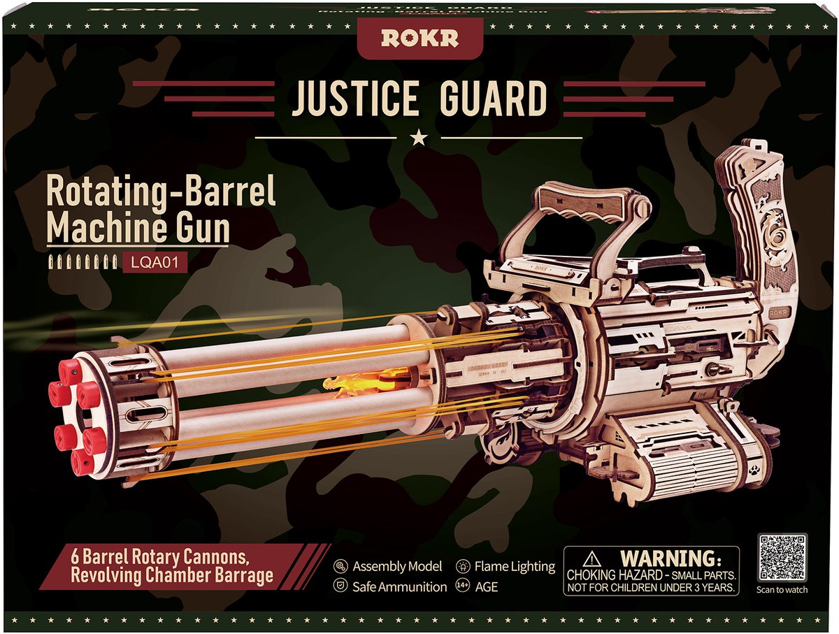 Robotime\u0020Rotating\u002DBarrel\u0020Machine\u0020Gun\u0020Modelbouw\u0020Knutselen