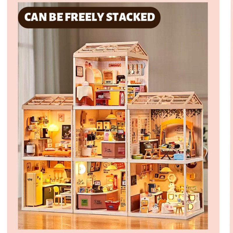 Dreamy\u0020mini\u0020house\u0020Melk\u0020en\u0020Thee\u0020Shop\u0020TeaShop\u0020met\u0020ledlamp\u0020DIY\u0020Modelbouw\u0020Knutselen