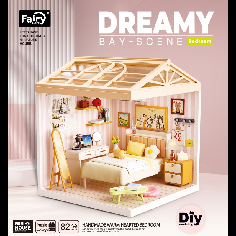 Dreamy\u0020mini\u0020house\u0020Slaapkamer\u0020Bedroom\u0020met\u0020ledlamp\u0020DIY\u0020Modelbouw\u0020Knutselen
