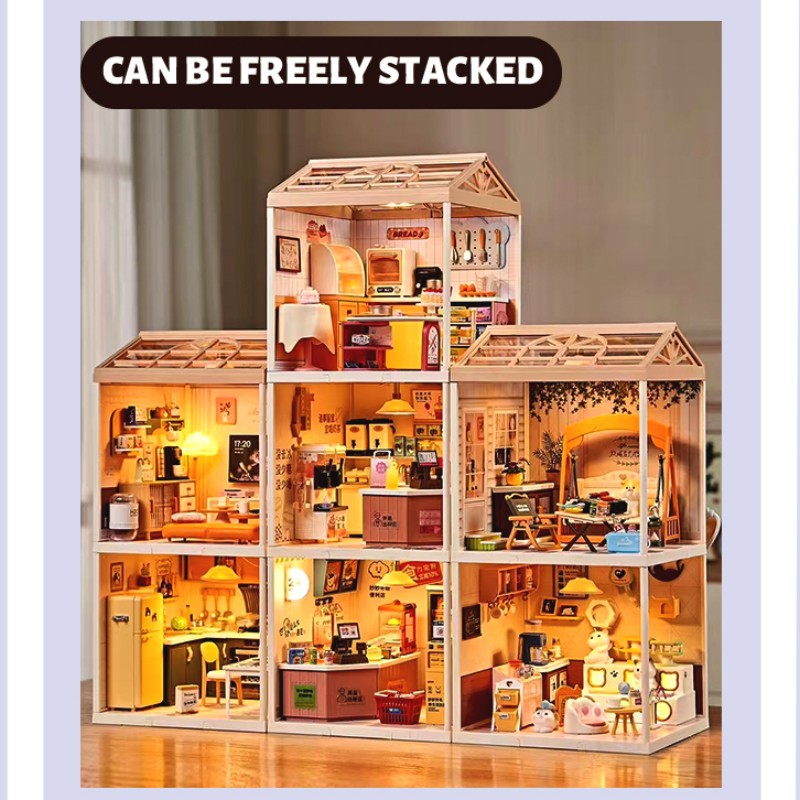Dreamy\u0020mini\u0020house\u0020Katten\u0020Caf\u00E9\u0020cat\u0020cafe\u0020met\u0020ledlamp\u0020DIY\u0020Modelbouw\u0020Knutselen