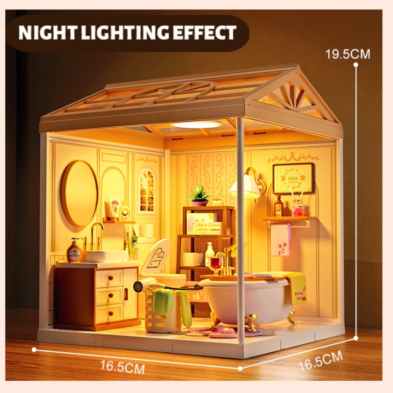 Dreamy\u0020mini\u0020house\u0020Badkamer\u0020Bathroom\u0020met\u0020ledlamp\u0020DIY\u0020Modelbouw\u0020Knutselen