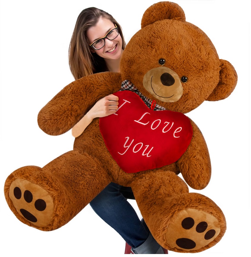 Zachte\u0020Teddybeer\u0020100cm\u0020XL\u0020Bruin\u0020incl.\u0020Hartkussen