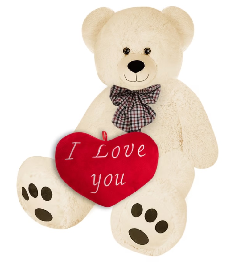 Zachte\u0020Teddybeer\u0020100cm\u0020XL\u0020Creme\u0020incl.\u0020Hartkussen