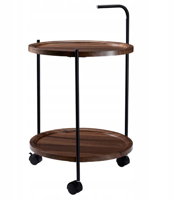 Bijzettafel\u0020Salontafel\u0020op\u0020wielen\u002040x40x67\u0020cm\u0020donkerbruin