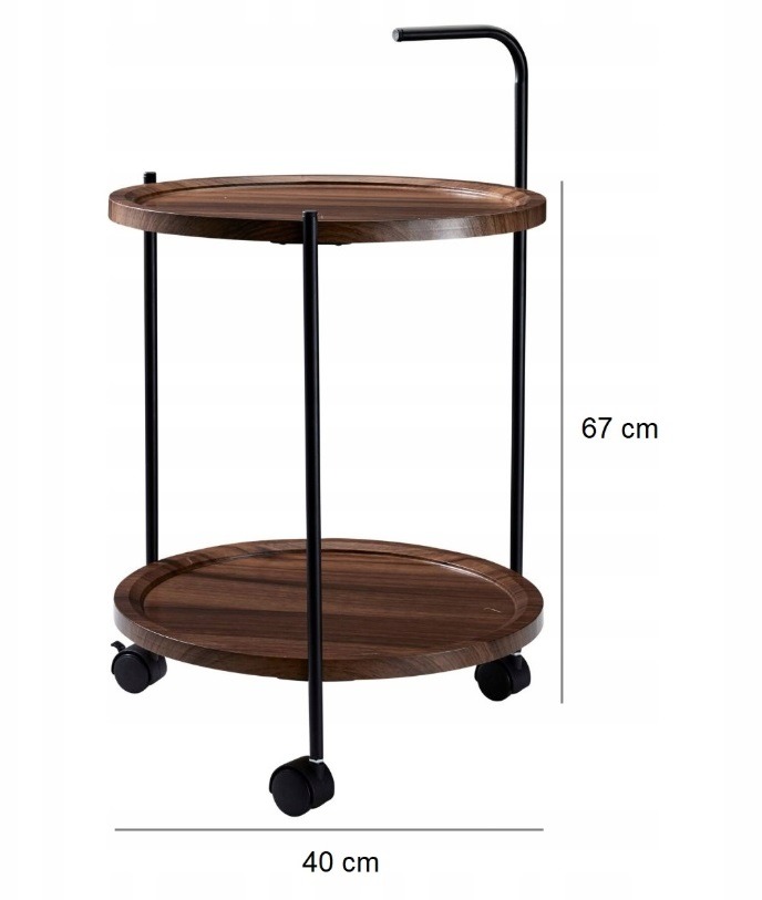 Bijzettafel\u0020Salontafel\u0020op\u0020wielen\u002040x40x67\u0020cm\u0020donkerbruin