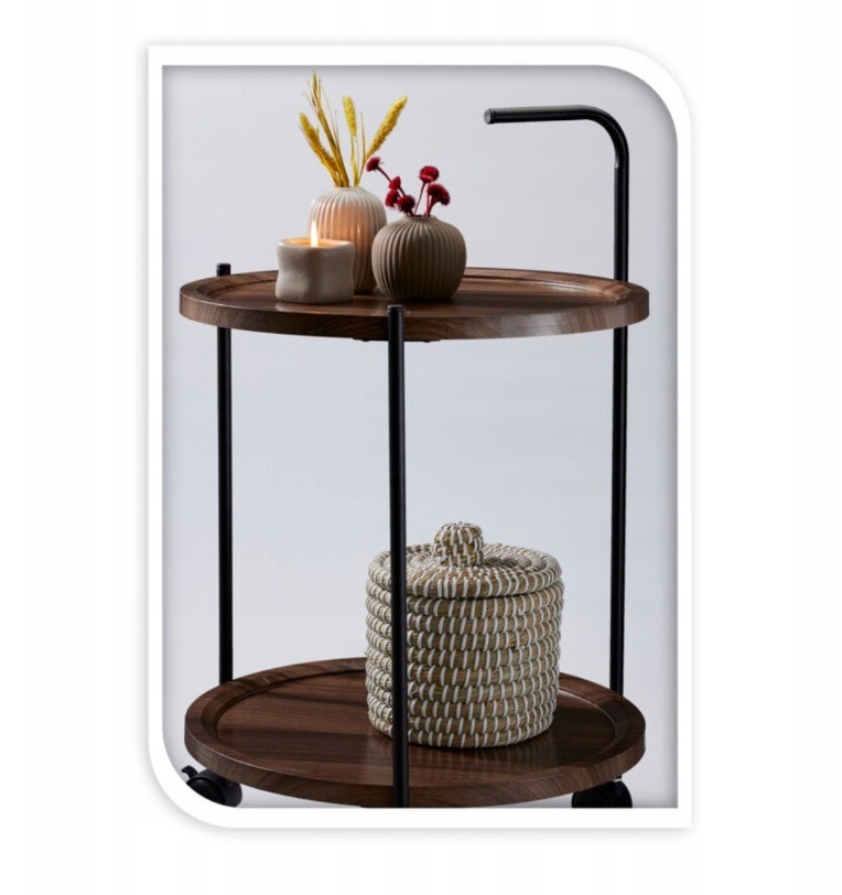 Bijzettafel\u0020Salontafel\u0020op\u0020wielen\u002040x40x67\u0020cm\u0020donkerbruin