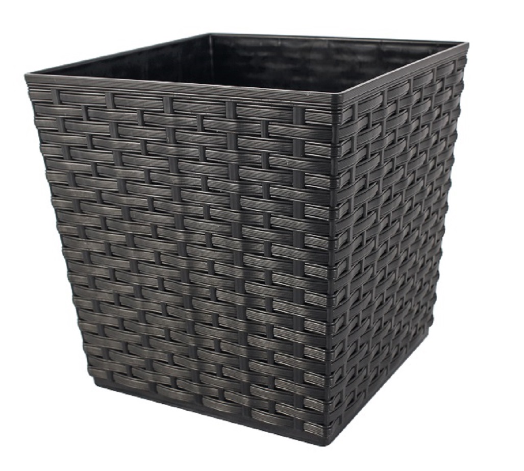 Bloempot\u0020BALI\u0020vierkant\u002016,5\u0020cm\u0020Donkerbruin